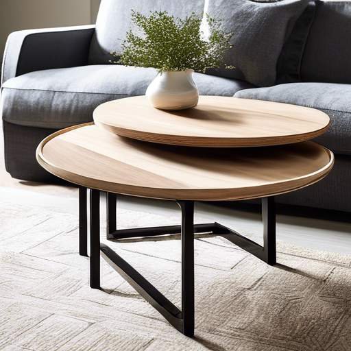 Nesting-Coffee-Table with flower vase placed on top of it.